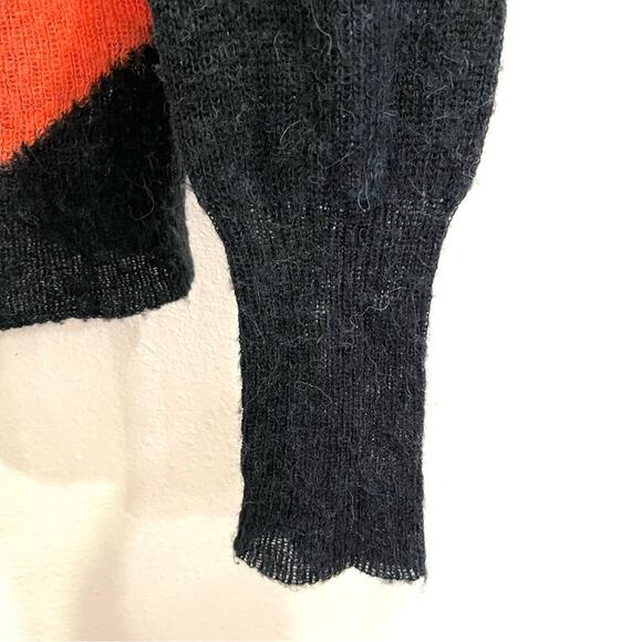 Wildfox Mirage Black Rainbow Striped Alpaca Wool Oversized Pullover Sweater - S - Picture 6 of 12